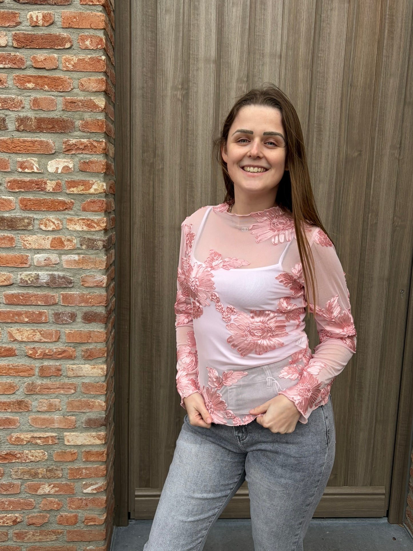 Top Fleur roze