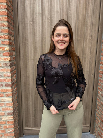 Top Fleur zwart