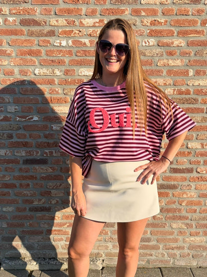 Top Oui roze/bordeaux