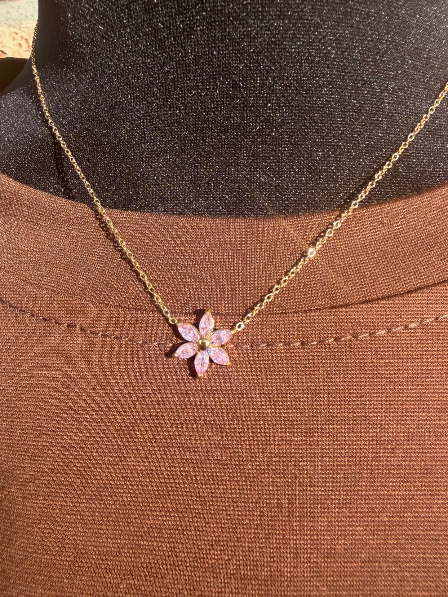 Ketting bloem roze
