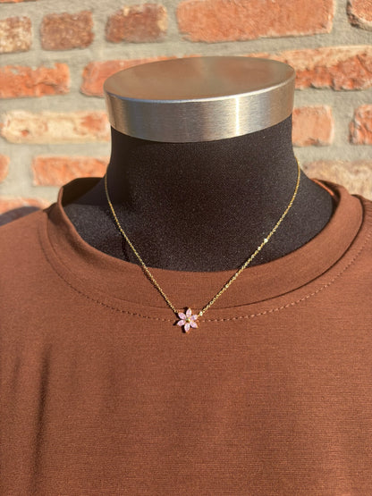 Ketting bloem roze