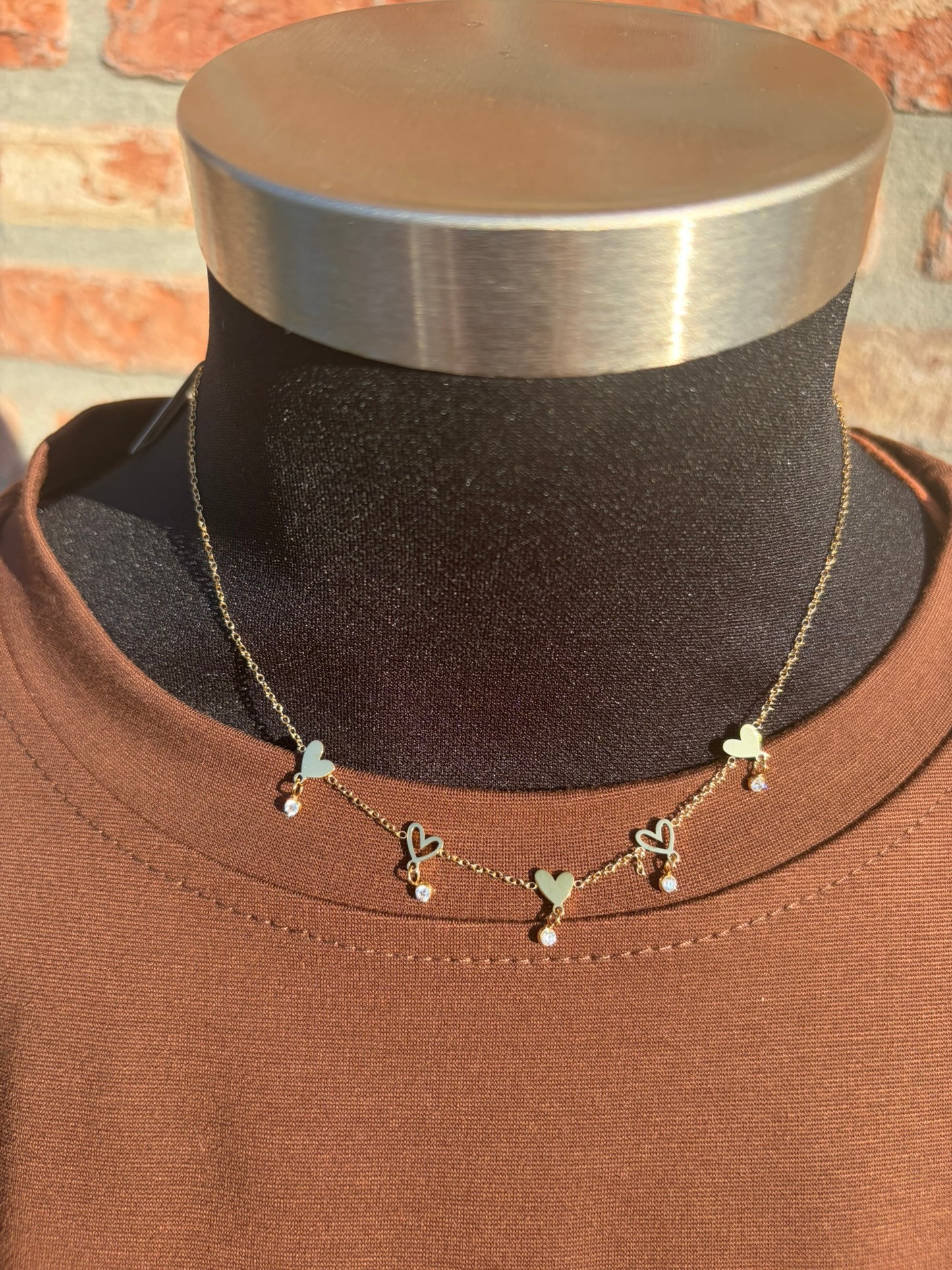 Ketting hartjes goud